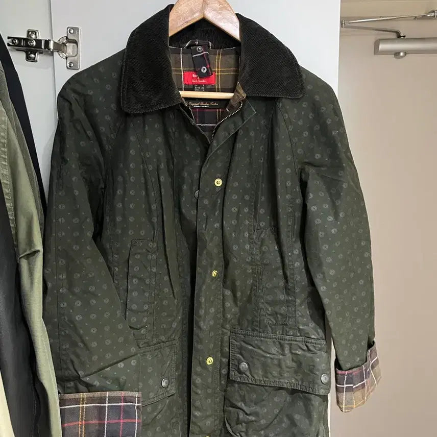 [BUNJANG] Barbour x Paul Smith Waxed Jacket Green Tartan Lining / 바버 폴스미스 왁스자켓 그린 타탄체크 안감