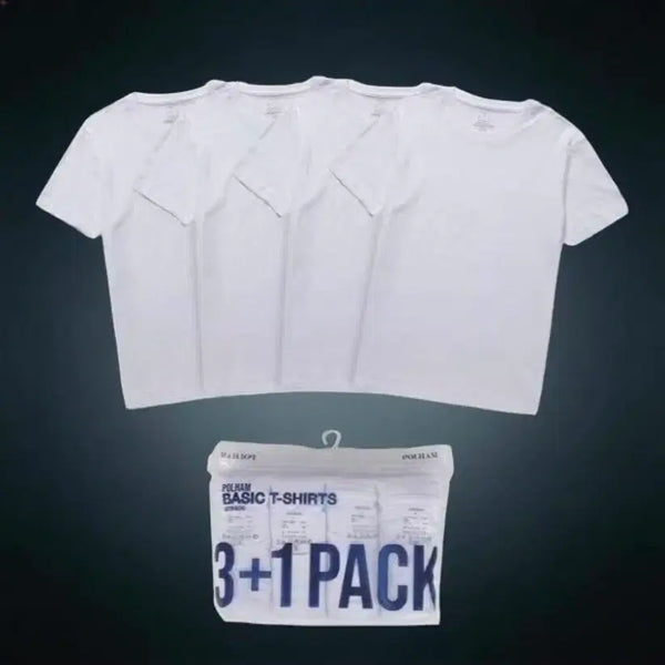 [BUNJANG] POLHAM 4-Pack 100% Cotton Basic T-Shirts (White, 2XL) / (2XL)폴햄 순면 기본 면티4장 4팩 새상품 만원!!