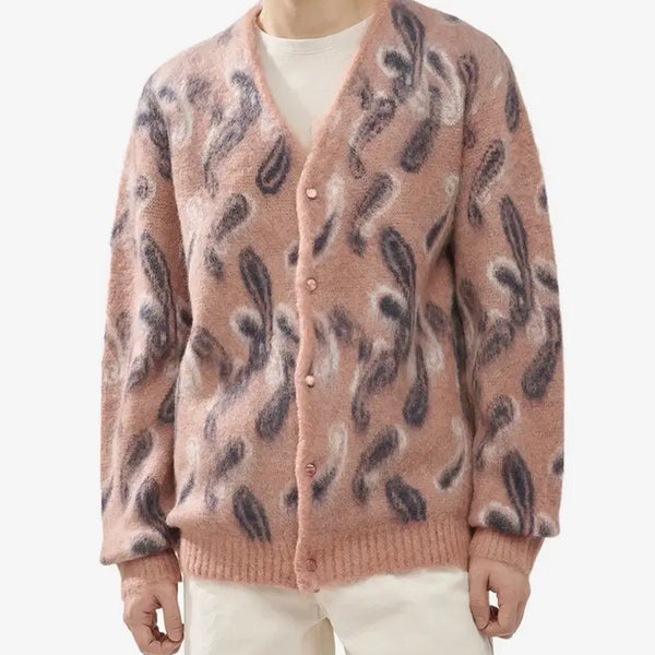 [BUNJANG] Needles Paisley Mohair Cardigan Pink L / 니들스 페이즐리 모헤어 가디건 핑크 L사이즈