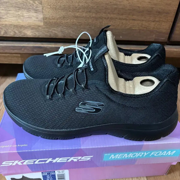 [BUNJANG] Skechers Women's Memory Foam Athletic Shoes Black 240 / 스케쳐스 메모리폼 여성 운동화 블랙 240