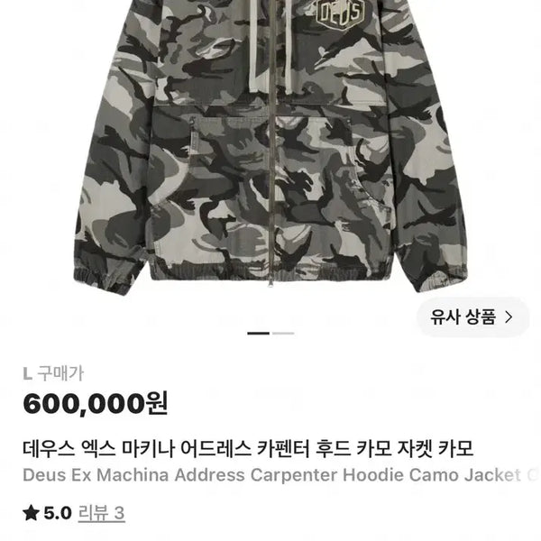 [BUNJANG] Deus Ex Machina Carpenter Camo Hooded Jacket / 데우스 엑스 마키나 어드레스 카펜터 후드 카모 자켓 카모