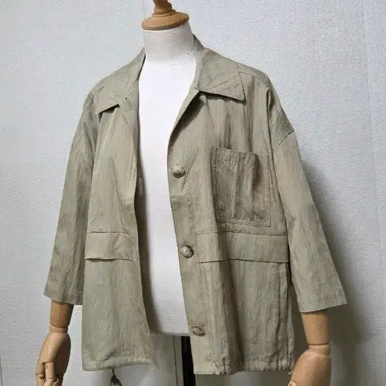 [BUNJANG] Renoma Women's Jacket Loose Fit Khaki Size 55/66 / 더 레노마 자켓 55/ 루즈핏