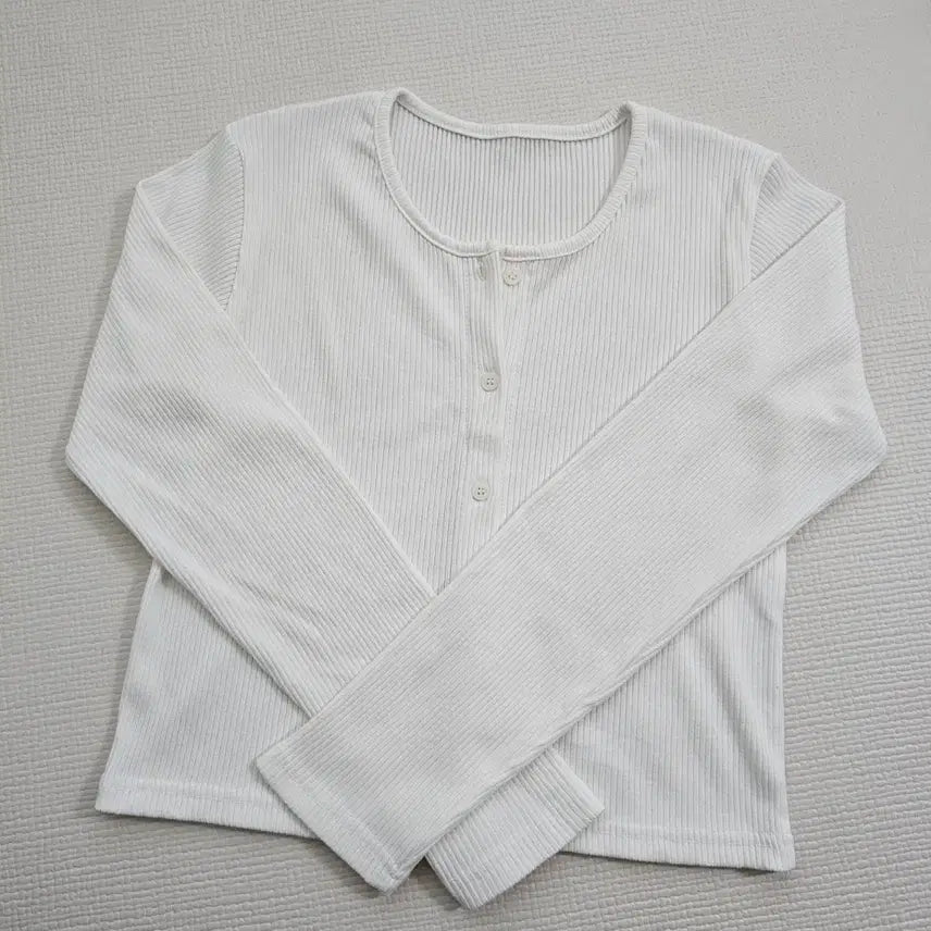 [BUNJANG] Round Neck Ribbed Knit Cardigan / # 라운드넥 골지 니트 가디건