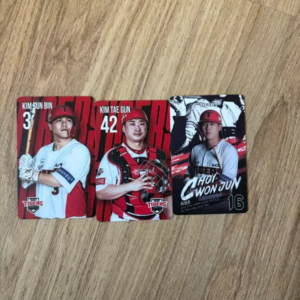[BUNJANG] Kia Tigers Choi Won-jun Kim Sun-bin Kim Tae-gun Baseball Cards Bundle Set / 기아타이거즈 포카 3장 일괄 최원준 김선빈 김태군