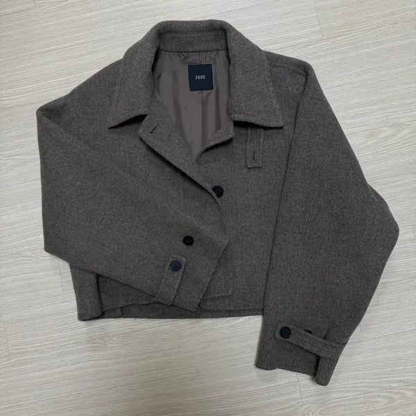 [BUNJANG] Zooc Cropped Wool Jacket Brown / Zooc 크롭 모직 자켓 브라운