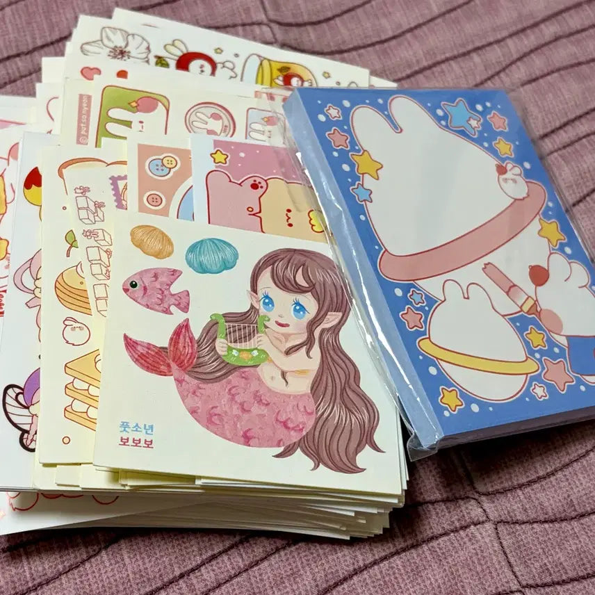 [BUNJANG] Ttu & Futsonyeon Character Ins Sticker Memo Pad Set / 인물 블로거 뚜님 풋소년님 인스 떡메 처분 캐릭터 다꾸