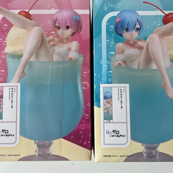 [BUNJANG] Elcoco Cream Soda Rem & Ram Figure Set / 리제로 렘람 크림소다 피규어 일괄