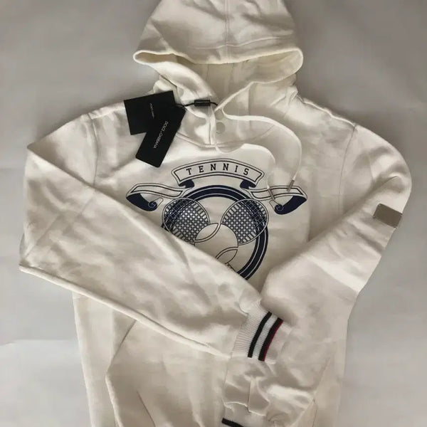 [BUNJANG] Dolce & Gabbana Logo Plate Tennis Print Brushed Hoodie / 돌체앤가바나 로고 플레이트 프린팅 기모 후드티
