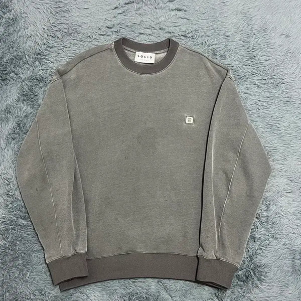 [BUNJANG] Solid Homme Charcoal Washed Sweatshirt M / (정품) 솔리드옴므 챠콜 워싱 맨투맨 M
