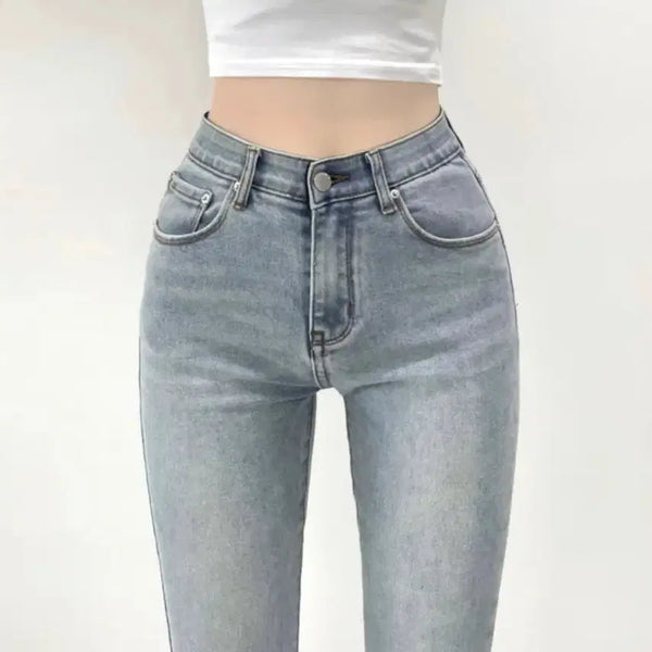 [BUNJANG] Jasmine Belle High-Waist Light Wash Denim Bootcut Jeans / (품절상품) 자스민벨 청바지 하이웨스트 연청 데님 부츠컷 에이블리
