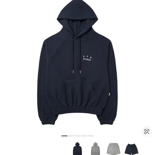 [BUNJANG] IAB Studio Herringbone Hoodie Navy White XL / 아이앱 스튜디오 헤링본 후드 네이비 화이트 XL 미시착새상품