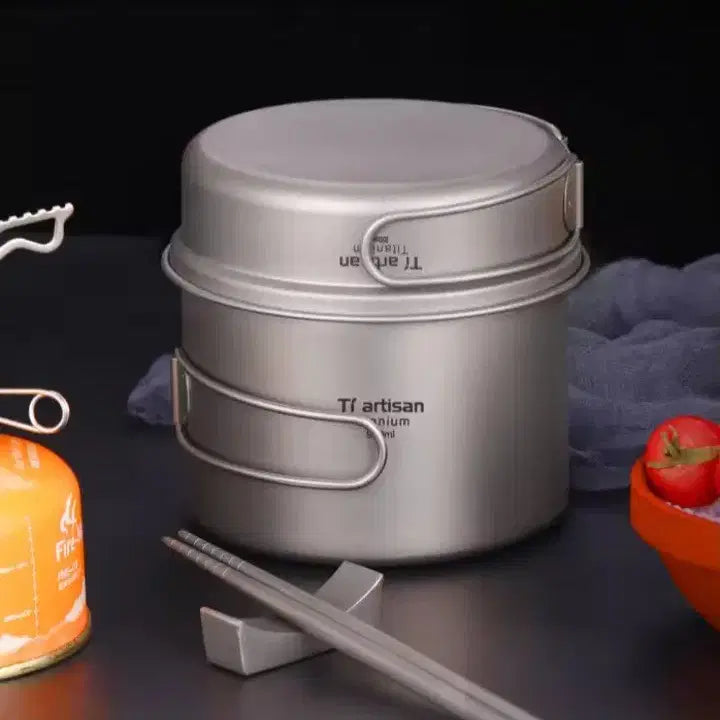 [BUNJANG] Ti Artisan Titanium Camping Pot Set / 7$[새제품*6] 티타늄캠핑용품 티타늄코펠 티타늄냄비