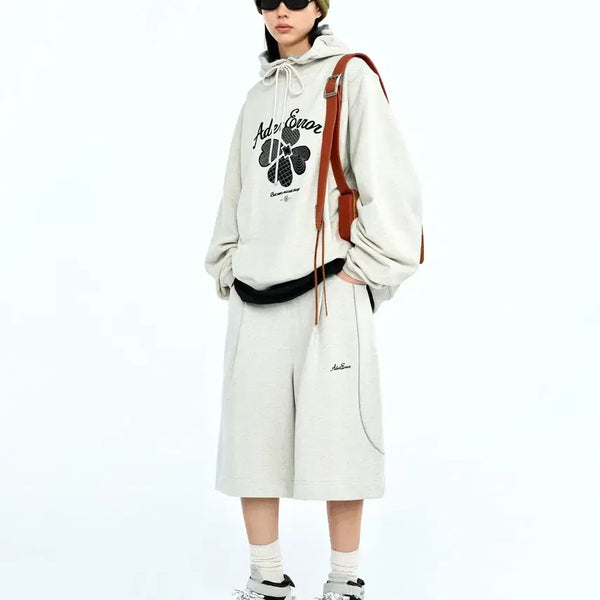 [BUNJANG] Ader Error TEVER LOGO Hoodie & Sweatshorts Set Oatmeal / (마지막 인하) 아더에러 TEVER LOGO 스웻 셋업