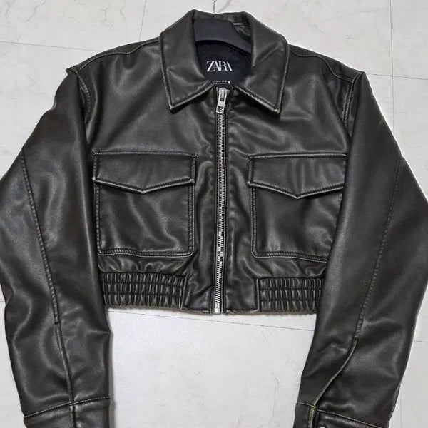 [BUNJANG] Zara Cropped Leather Jacket / [S]자라 크롭 레더 자켓