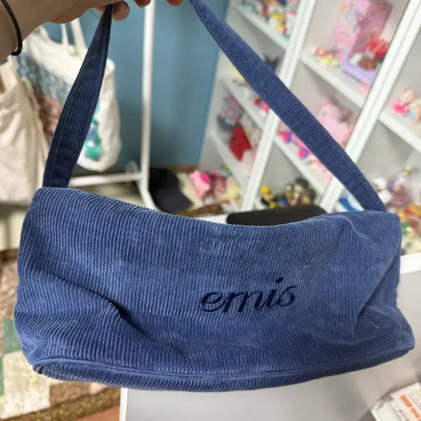 [BUNJANG] Emis Corduroy Shoulder Bag Navy / 이미스가방