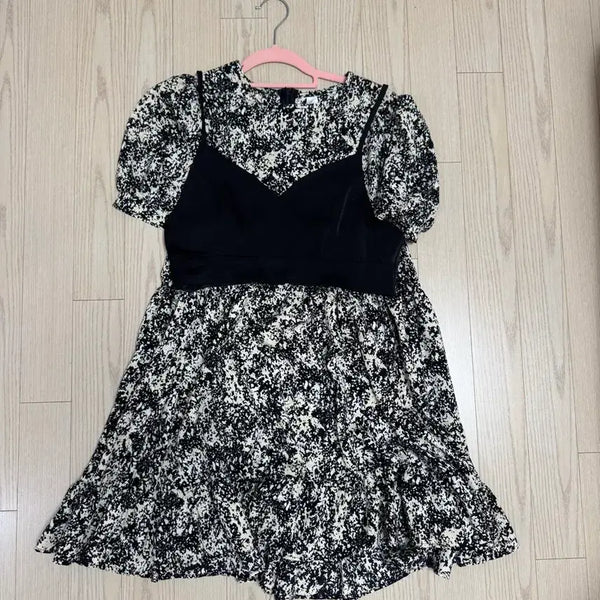 [BUNJANG] Modern Pattern Bustier Chiffon Dress / 모던 패턴 뷔스티에 쉬폰 원피스