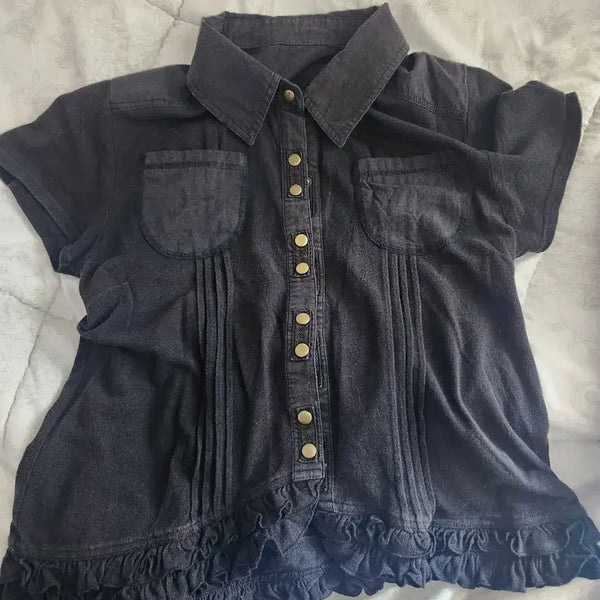 [BUNJANG] Japanese Vintage Frill Top Y2K / 일본 빈티지 공포게임여주룩 프릴 상의 y2k