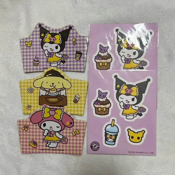 [BUNJANG] Sanrio Compose Collaboration Kuromi Bundle Set / 산리오 컴포즈 콜라보 쿠로미 컵홀더 스티커 일괄