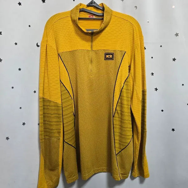 [BUNJANG] K2 Men's Long-Sleeve Hiking T-Shirt Yellow / K2 남성 등산 긴팔 티셔츠 옐로우 105
