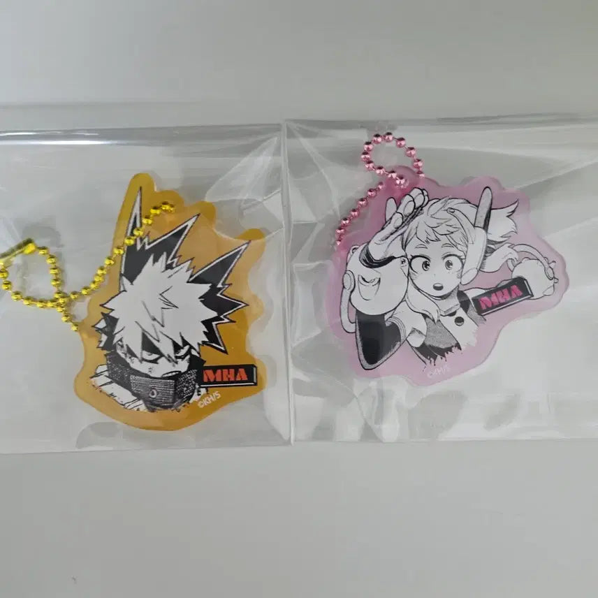 [BUNJANG] My Hero Academia Bakugo Uraraka Matte Acrylic Keyring Bundle Set / 히로아카 바쿠고 우라라카 매트 아크릴 키링