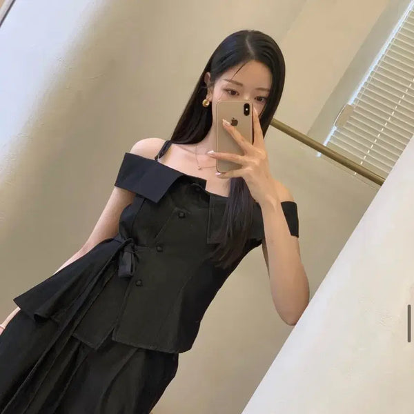 [BUNJANG] Lightme Off-Shoulder Wide Setup / 택포) 라이트미 오프숄더 와이드 셋업