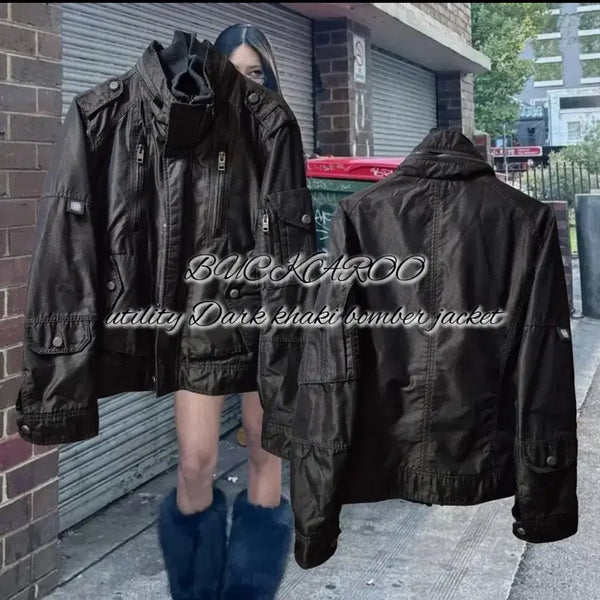 [BUNJANG] Buckaroo Khaki Bomber Jacket / BUCAKROO 버카루 카키 봄버 자켓