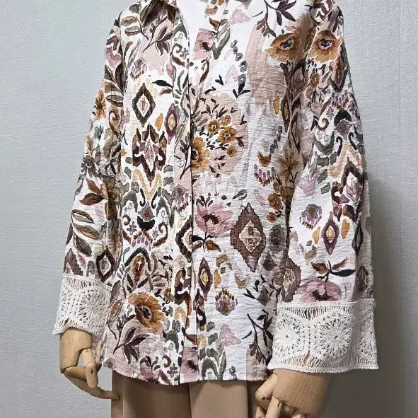 [BUNJANG] Zara Floral Pattern Ethnic Blouse / 자라 플라워 패턴 에스닉 블라우스