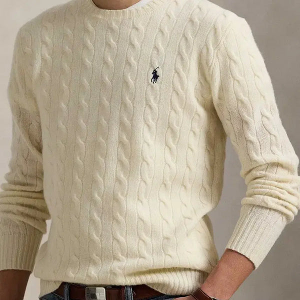 [BUNJANG] Polo Ralph Lauren Wool Cashmere Cable Knit Sweater XL / 폴로 랄프 로렌 울캐시미어 크림색 꽈배기 케이블 니트  XL