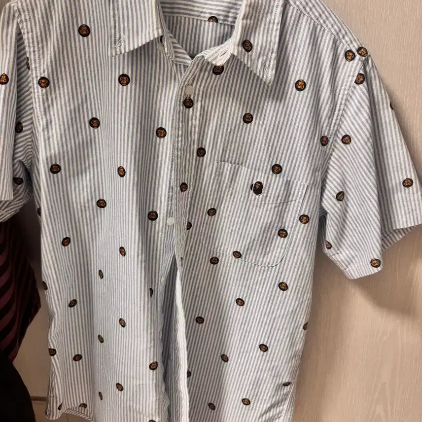 [BUNJANG] A Bathing Ape Striped Short Sleeve Shirt / 베이프 셔츠 반팔