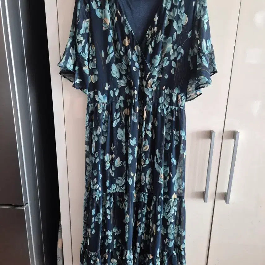 [BUNJANG] D's Flower Pattern Long Dress / D's 플라워 패턴 롱 원피스
