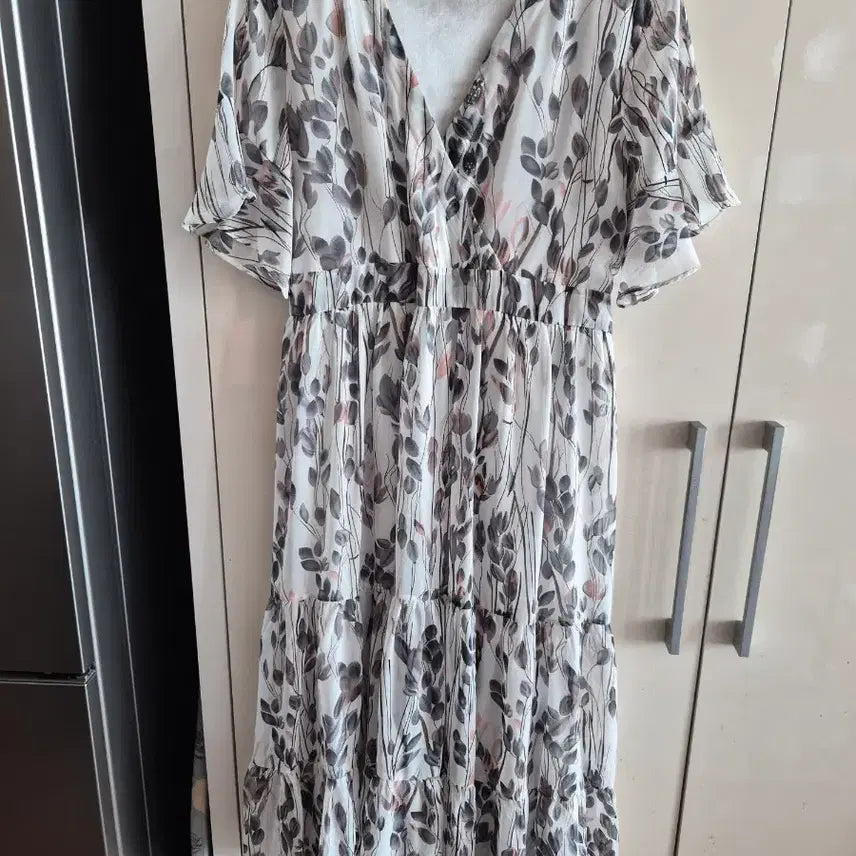 [BUNJANG] D's Flower Chiffon Long Dress / D's 플라워 쉬폰 롱 원피스