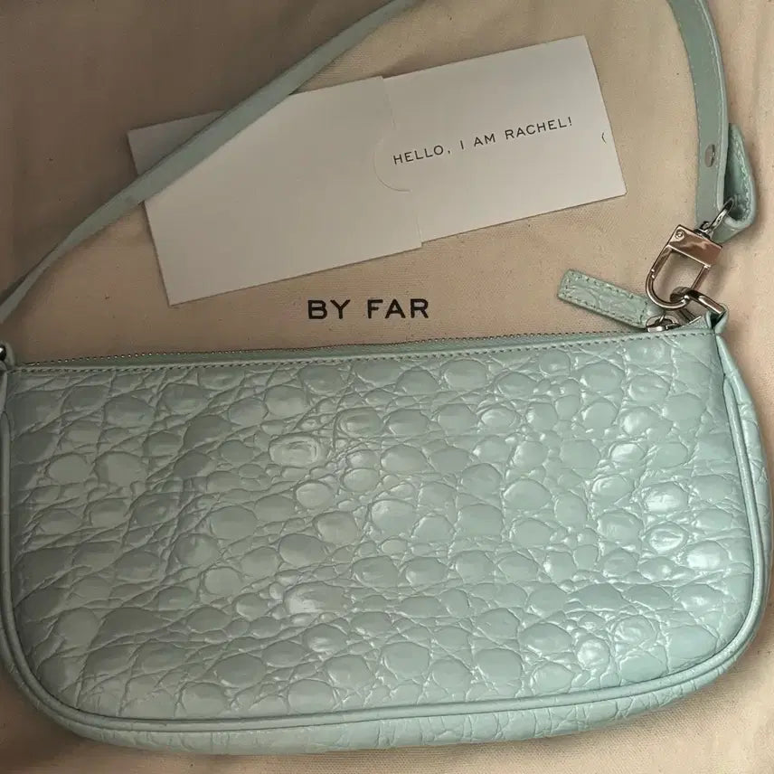[BUNJANG] BY FAR Rachel Crocodile Shoulder Bag / (정품) BY FAR 레이첼 크로커다일 숄더백 하늘