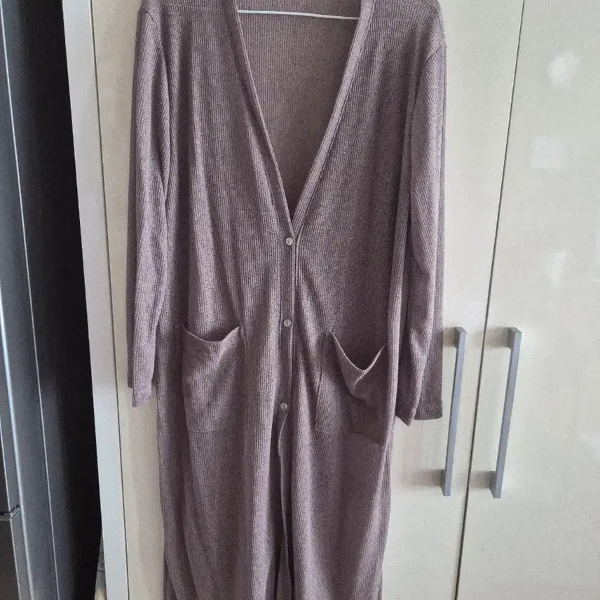 [BUNJANG] Ribbed Long Cardigan Brown / 골지 롱 가디건 브라운