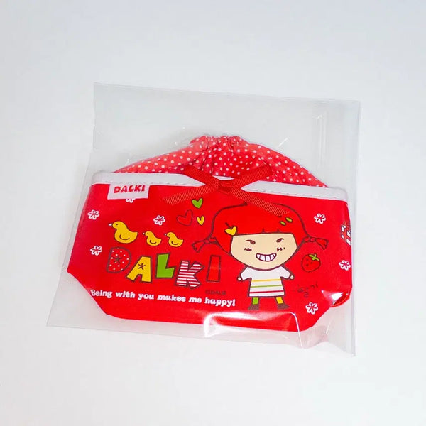 [BUNJANG] Vintage Strawberry Pouch Drawstring Bag / 택포) 고전문구 딸기가 좋아 조리개 파우치