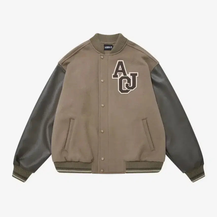 [BUNJANG] AJO BY AJO Oversized Varsity Stadium Jacket Brown XL / 아조바이아조 오버사이즈 바시티 스타디움 자켓 브라운