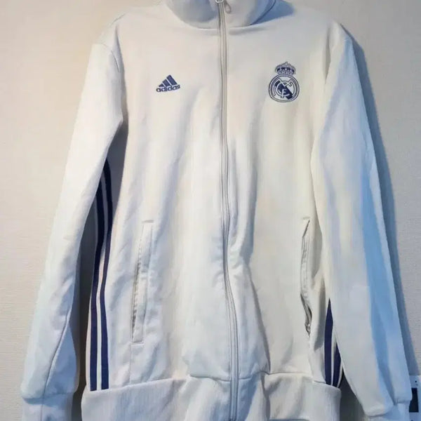 [BUNJANG] Adidas Real Madrid White Track Top Jersey Zip-Up Jacket M / 아디다스 레알마드리드 화이트 트랙탑 저지 져지집업 95/M