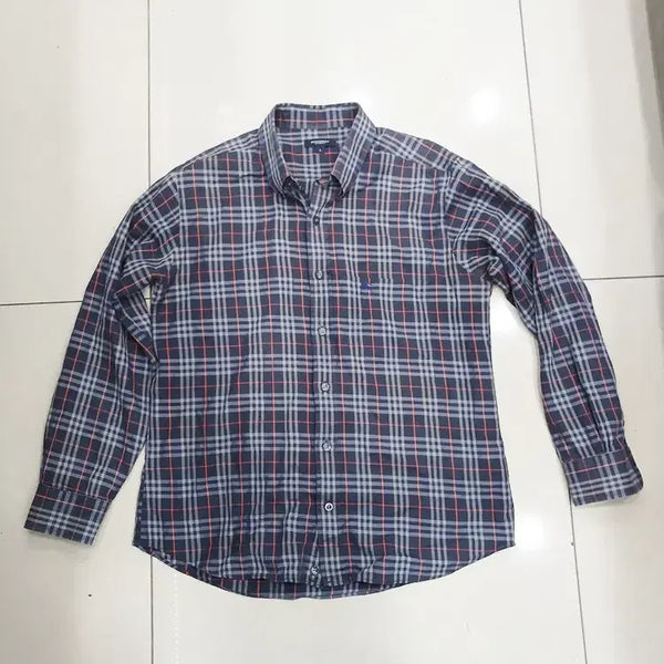 [BUNJANG] Checkered Long-Sleeve Shirt (Size 95 Recommended) / 멋진 체크무늬 남방 가슴품은100정도인데 팔짧아서 95추천 중고