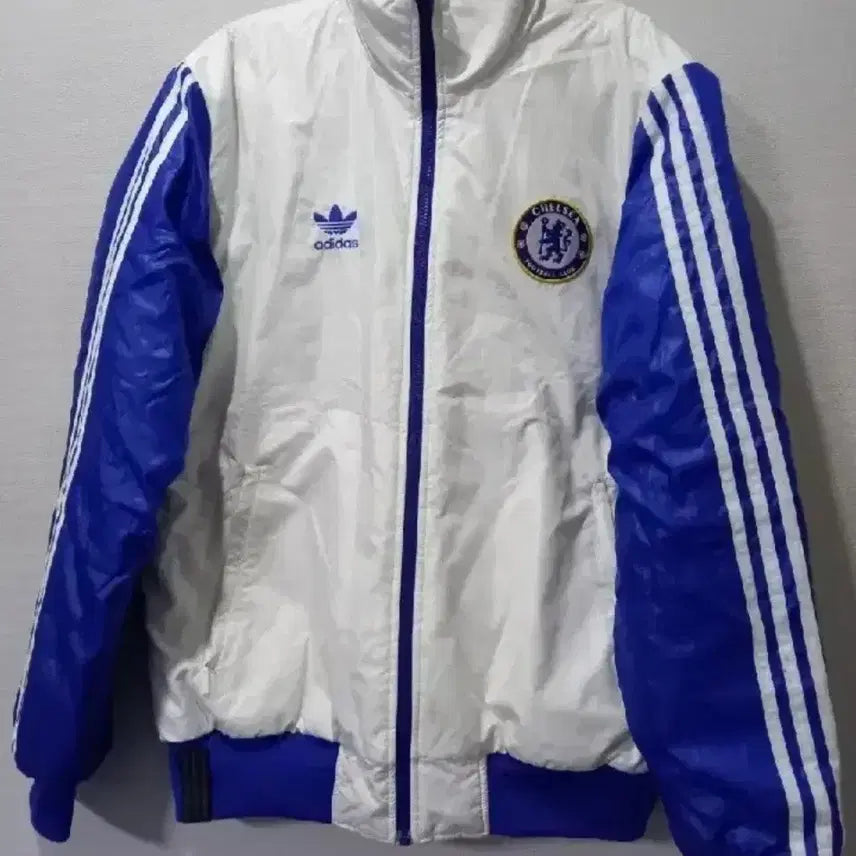 [BUNJANG] Adidas Chelsea FC Reversible Padded Jacket White Blue L / 아디다스 첼시FC 리버시블 화이트 블루 양면패딩 100/L