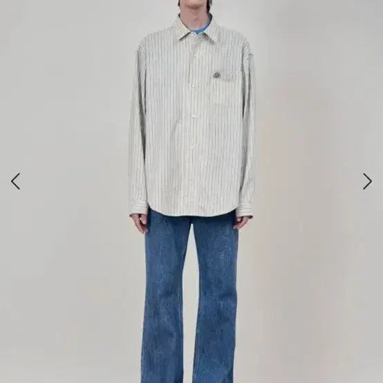 [BUNJANG] STU Blue Stripe Shirt (M) / 구매) stu 블루 스트라이프 셔츠 m