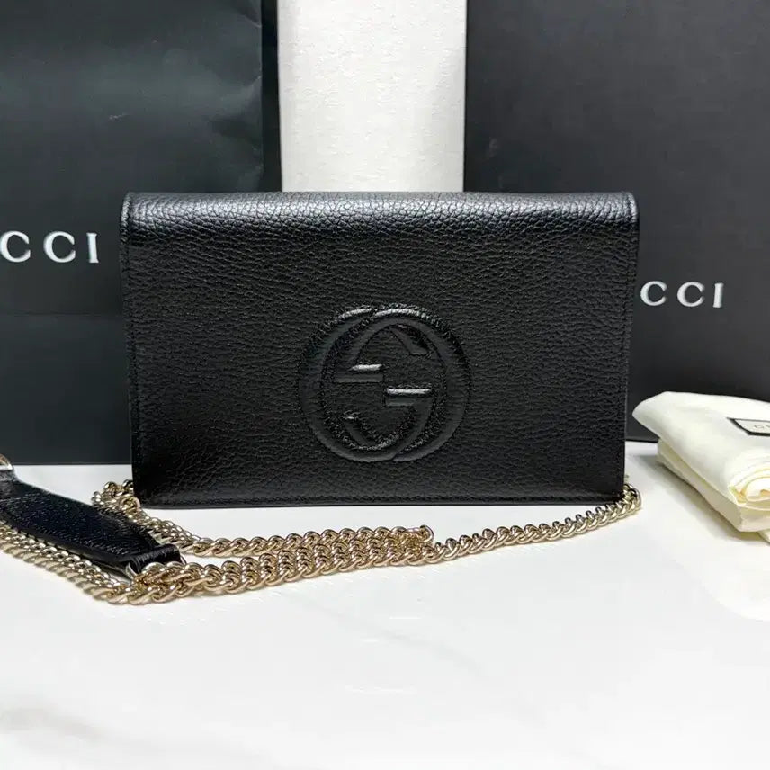 [BUNJANG] Gucci Soho Chain Crossbody Bag Black / (정품/A+)구찌 소호 체인 크로스백