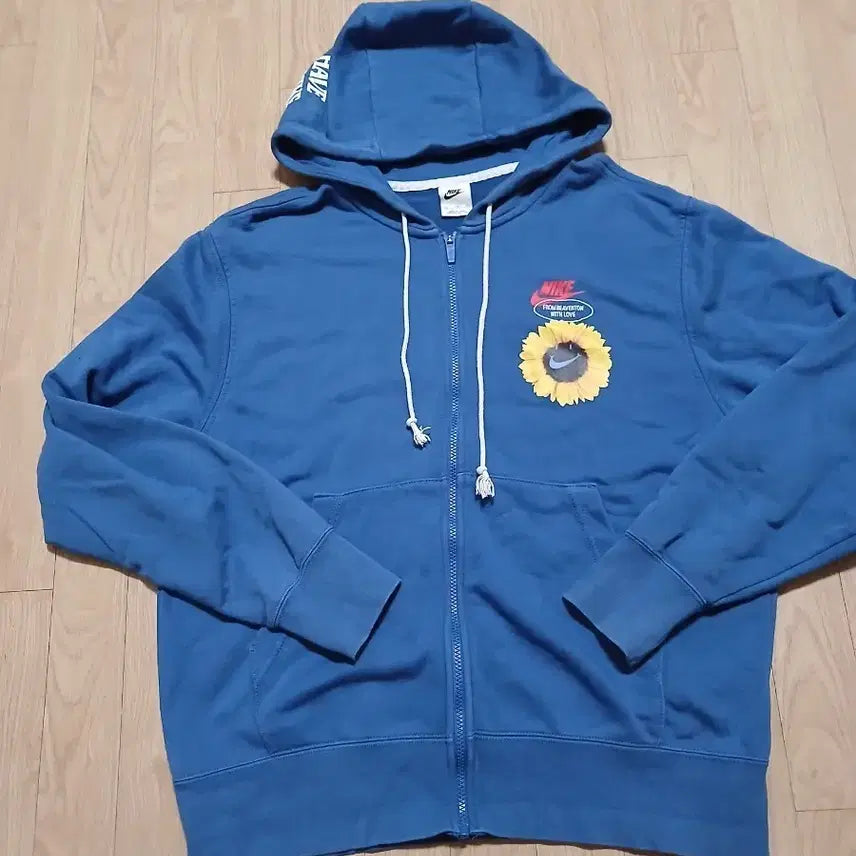 [BUNJANG] Nike HBR French Terry Sunflower Zip-Up Hoodie / 나이키 HBR프렌치테리 해바라기 후드집업