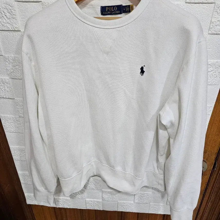 [BUNJANG] Polo Ralph Lauren QR Sweatshirt White Medium Fleece / 폴로 QR 맨투맨 화이트 M 기모