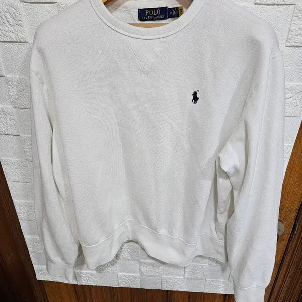 [BUNJANG] Polo Ralph Lauren QR Sweatshirt White Medium Fleece / 폴로 QR 맨투맨 화이트 M 기모