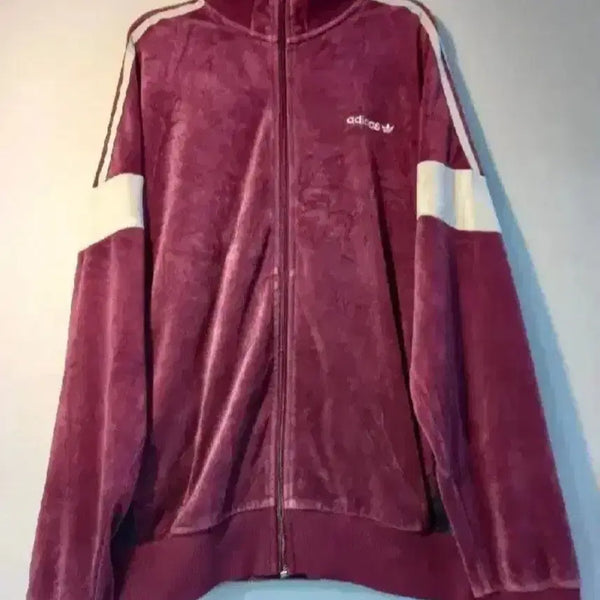 [BUNJANG] Adidas Rare Velvet Burgundy Pink Track Top Jersey 95-100 / 아디다스 희귀 벨벳 버건디 핑크 트랙탑 저지 져지집업 95~100