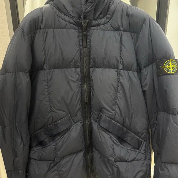 [BUNJANG] Stone Island Crinkle Reps Padded Jacket Navy / [ M ] 스톤아일랜드 크링클랩스 패딩 네이비