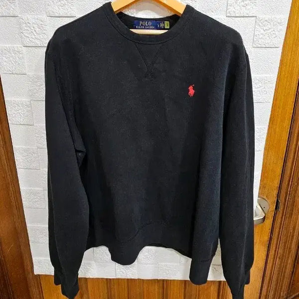 [BUNJANG] Polo Ralph Lauren QR Black Sweatshirt L / 폴로 랄프로렌 QR 블랙 맨투맨 기모 L