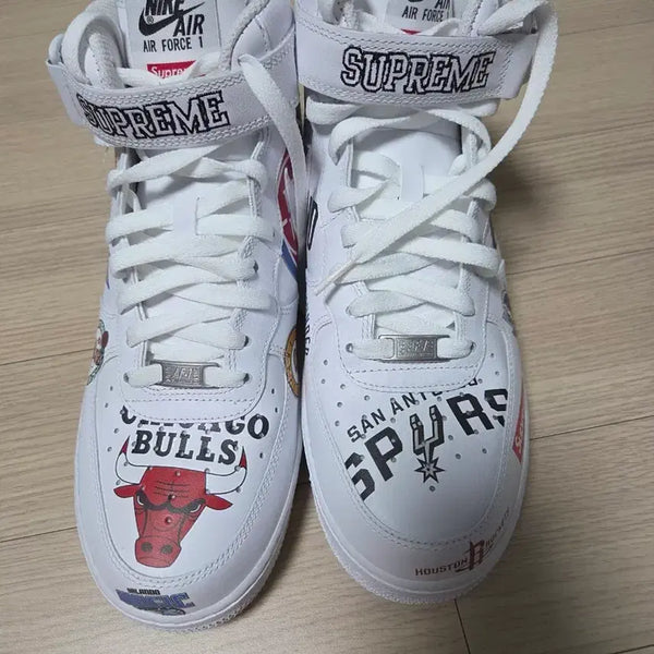 [BUNJANG] Nike Air Force 1 Supreme Mid NBA White Sneakers / 275 에어포스 슈프림 미드 NBA 화이트
