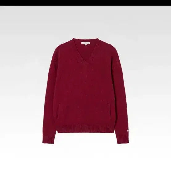 [BUNJANG] After Pray Intarsia V-Neck Red Knit L / 애프터프레이 인타르시아 브이넥 레드 니트 L