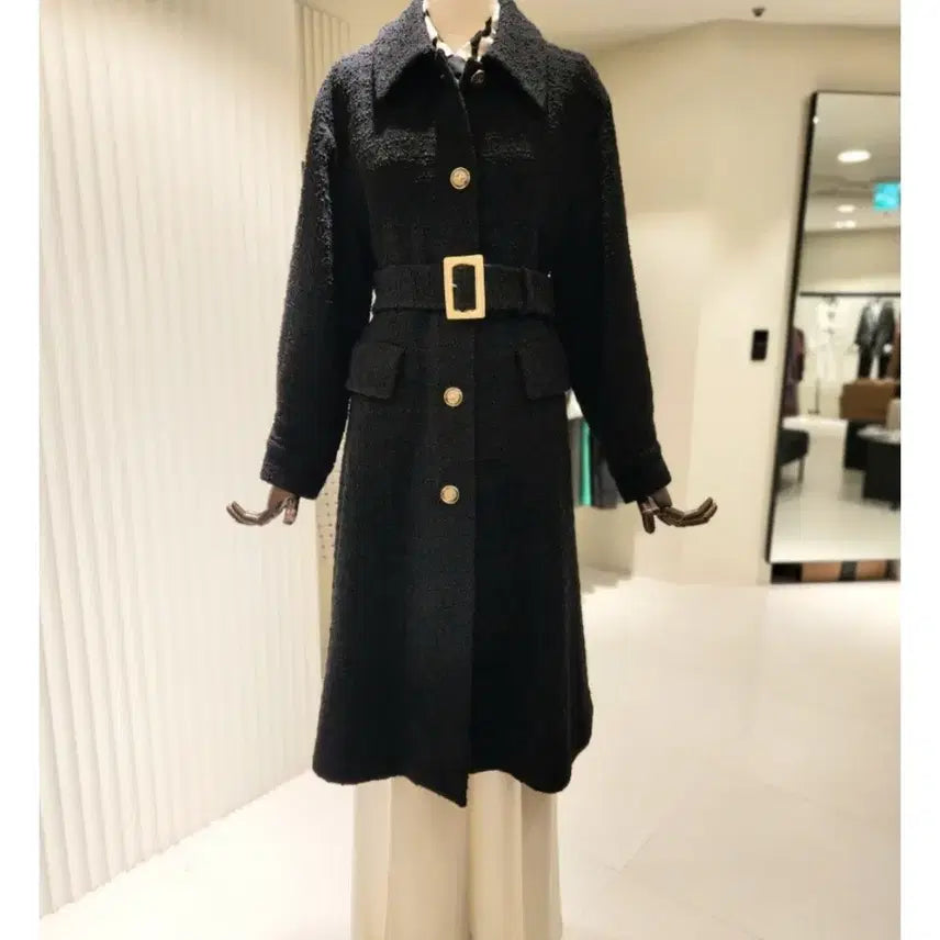 [BUNJANG] Moje Espoir Belted Coat Black Size 55 / 새상품) 모조에스핀 코트 55
