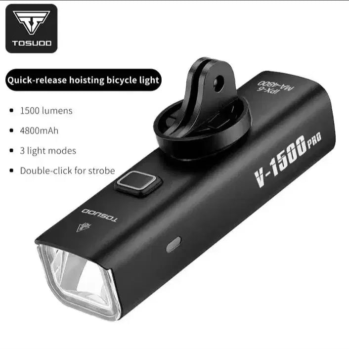 [BUNJANG] TOSUOD V-1500 PRO Bicycle Headlight with Speedometer Mount / 11[낼도착*12] 자전거라이트 속도계마운트라이트